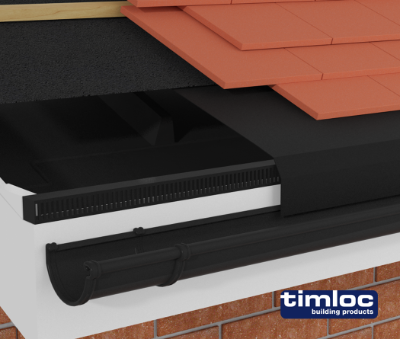 Over fascia eaves vent strip 25mm airflow 300mm black