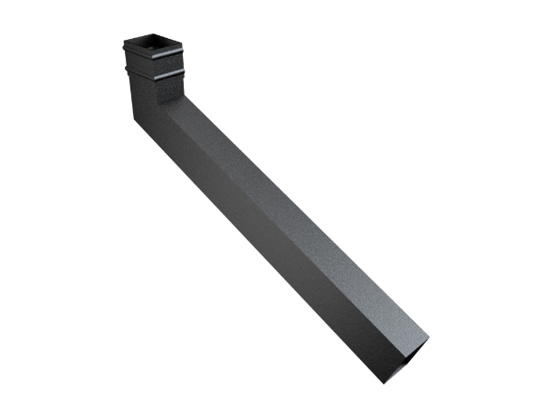 101x76mm Rect (Sq Edge) Cast Collar Extended Bend 501-750mm