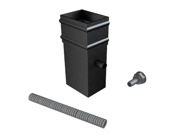101x76mm Rect (Sq Edge) Cast Collar Water Butt Deflector Kit