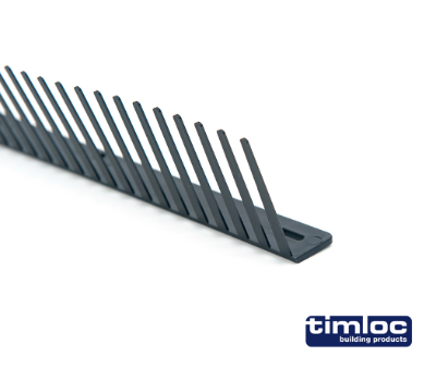 Eaves comb filler for profiled roof tiles 1m black